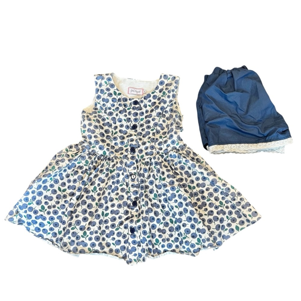 Girl August Blueberry Print Tunic Set Sz 8